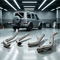 Collecteur d'échappement YT pour Mercedes Benz W464 G63 4.0T AMG avec finition brossée, conçu pour des performances élevées en acier inoxydable SS304