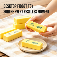 Jouet Squishy Barre de Beurre en TPR, Doux et Réaliste, Anti-Stress Sensoriel pour Bureau, Idéal Filles et Garçons