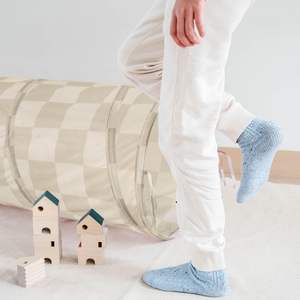 Tunnel de bébé personnalisé pour ramper à l'intérieur, tunnel à carreaux beige pour enfants, jouets pour tout-petits - Product Image 4