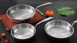 Poêles à frire en acier inoxydable à prix avantageux, 20/24/26 cm, sans revêtement, pour frire, sauter, compatibles avec les cuisinières à <span class=keywords><strong>induction</strong></span> <span class=keywords><strong>et</strong></span> à gaz - Product Image 4