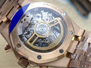 Mecánico de alta calidad a prueba de agua 41mm APS fábrica Cal 4401 movimiento 26240 multifunción Chrono reloj de oro rosa verde - Product Image 5