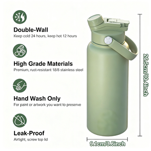 <span class=keywords><strong>Gourde</strong></span> isotherme personnalisée anti-fuite avec couvercles et pailles pour le sport - Product Image 1