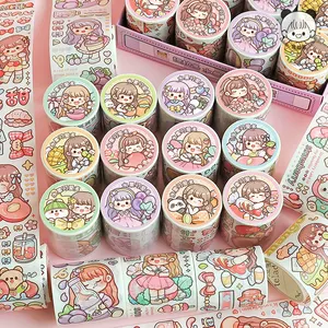 Telado 2M Cute Girl Hand Account Venta al por mayor Cinta en caja y pegatinas de dibujos animados de papel