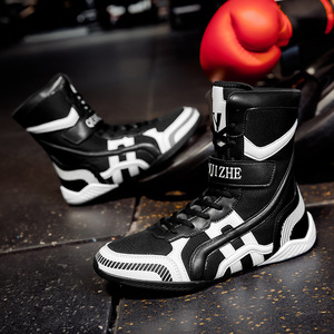 Zapatos de boxeo Ui Zhe para hombre, de caña alta, con cordones, de malla, antideslizantes, para entrenamiento y combate. - Product Image 4