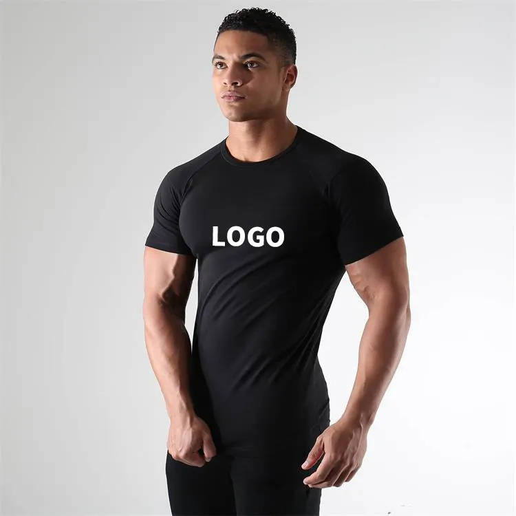 Custom Fitness Running T Shirts Men Quick Dry T-shirt Outdoor Training Sportswear Mens Gym T Shirt