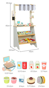 COMMIKI OEM Tienda de juguete de madera de diseño personalizado con supermercado, frutas, verduras, alimentos, cocina, tienda de conveniencia, juguete de rol - Product Image 6