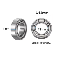 Roulement à billes micro MR148ZZ 8*14*4mm, mini-roulement blindé ZZ pour moteur de modèle RC, équipement MR148-2RS ouvert