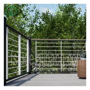GD di alluminio balcone di vetro moderna corrimano scala esterna di lusso di disegno dwg della curva terrazza balaustra ringhiera delle scale