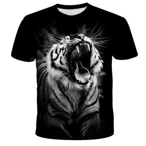 Bloom Men Women <span class=keywords><strong>White</strong></span> tiger lion Wolf 3d stamping t-Shirt a manica corta con animali 3D - Product Image 5