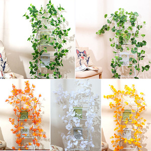 Feuilles de plantes grimpantes artificielles en rotin métallique, couvre-tuyau de chauffage simulé, décoration pour centre commercial - Product Image 2