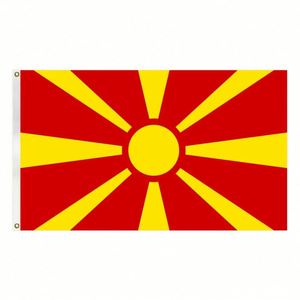 3x5FT Polyester Cheap Price Macedonia Country <b>Flag</b> and National <b>Flag</b> With Two Grommets - Product Image 1