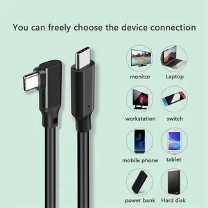 Customizable Single Elbow USB 3.2 100W Fast Charging Cable C-type To C-type Data Cable Mobile Game Elbow Cable