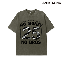 Kaos Katun Oversize Bermotif Urban dengan Cetakan Kutipan 'No Money No Bros' Gaya Retro Streetwear Kasual Grosir Gudang USA