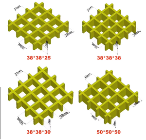 Grating Fiberglass FRP/GRP Anti-Korosi dengan Pengerasan UV Ukuran Kustom 38*38*30 untuk Lantai & Jalan Kaki Gudang yang Tahan Lama - Product Image 4