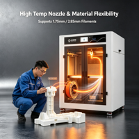 Imprimantes 3D de qualité industrielle série AX-H800, volume d'impression 800x800x800mm, compatibles avec les matériaux PLA, connectivité WiFi et USB, impression rapide