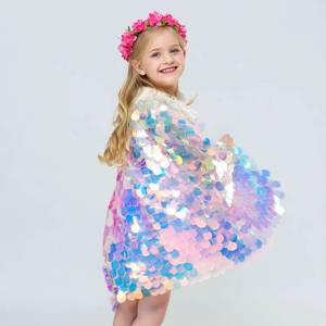 Capa de Princesa Sirena para Niñas con Lentejuelas Brillantes, Disfraz de Fantasía - Product Image 5