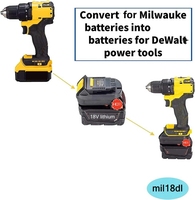 Adaptateur de batterie URUN mil18dl pour batterie Milwauke M 18 18V convertir en batterie DewaltS 20V Lithium-ion outils sans fil