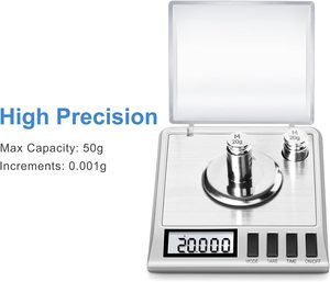 Chính Xác Kỹ Thuật Số Quy Mô Đồ Trang Sức Thảo Mộc Phòng Thí Nghiệm 100G/50G Công Suất 0.001G Độ Phân Giải Thép Xây Dựng Chính Xác Milligram Trọng Lượng - Product Image 3