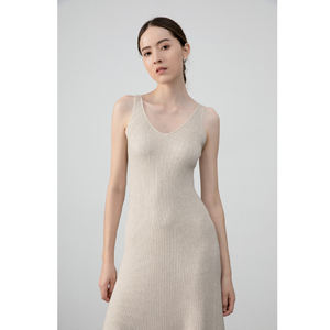 Abito a coste misto lana di alta qualità Spandex abito lungo lavorato a maglia <span class=keywords><strong>Sexy</strong></span> <span class=keywords><strong>molto</strong></span> caldo canotta a costine abito lungo Slim Fit - Product Image 4