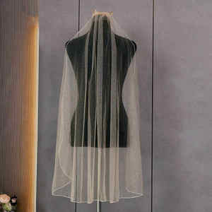 Moda Glitter tek katmanlı gelin peçe ile taraklar için yumuşak parmak kenar parti balo düğün gelin Veils - Product Image 4