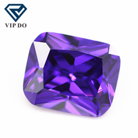 Pierres précieuses synthétiques en zircon cubique de qualité 5A, violet/violet foncé, 3x5-13x18mm, découpées à la machine, pierres CZ en forme d'octogone