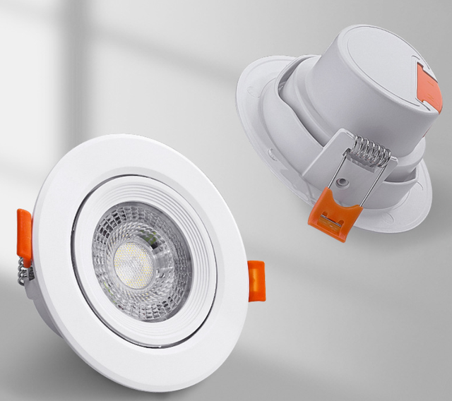 Recessed Anti-Glare LED Spotlight, Concealed Fireproof Ceiling Lamp, Soft No-Main-Light Commercial Light