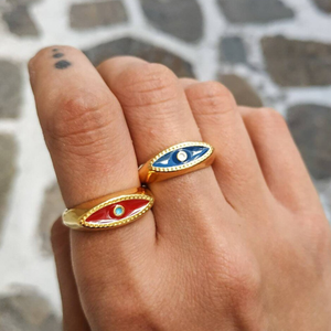 Bague pour les <span class=keywords><strong>yeux</strong></span> en gros de haute qualité en acier inoxydable 316L bague de bijoux de doigt <span class=keywords><strong>grec</strong></span> avec des <span class=keywords><strong>yeux</strong></span> turcs pour la protection - Product Image 2
