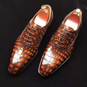 Goodyear passepoil multicolore chaussures de soirée hommes pur cuir crocodile robe personnalisée chaussures formelles pour hommes alligator chaussures d'affaires hommes - Product Image 2