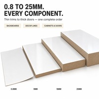 Panneau de fibres à densité moyenne en mélamine blanche de 18 mm, utilisé pour les portes d'armoires de cuisine de luxe