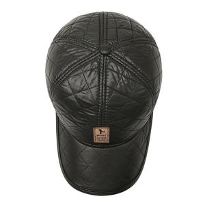 Gorra de béisbol gruesa de invierno para hombre de cuero de invierno a la moda sombrero cálido con oreja - Product Image 5