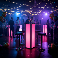 Bar DJ mobile pliable avec table de DJ LED pour événements, fêtes, mariages (TA101B)