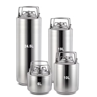 Nouveau fût Cornelius de 5 gallons, fût en acier inoxydable Corny à verrouillage par bille avec raccord Ket pour la brasserie artisanale, accessoires de bar