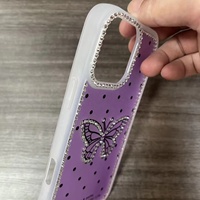 Coque de téléphone de luxe en TPU avec motif papillon diamanté pour iPhone 17 16 15 14 13 12 11 et coque arrière pour Samsung A03s A15 A16 A17 A05 A06 A07 A25