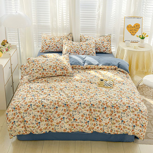 Nouvelle collection 2025 – Parure de lit quatre pièces moderne de style français, en coton tissé double couche, motif dessin animé imprimé, écologique <span class=keywords><strong>et</strong></span> réversible - Product Image 3