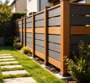 Clôture de jardin EVERWALL antivol en WPC épaissi, résistante à l'usure, durable, pour cour extérieure et barrière extérieure de restaurant - Product Image 1