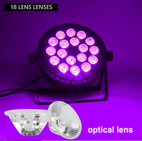 Projecteur LED Par plat 18*18W RGBWA UV 6-en-1, 40 degrés, DMX512 6-10CH, à activation sonore, pour éclairage de scène, mariage, fête, DJ, discothèque