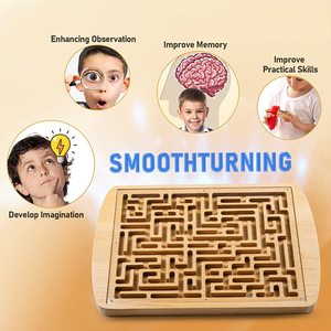 Gioco del Labirinto <span class=keywords><strong>in</strong></span> Legno per Bambini, Giocattolo Educativo per lo Sviluppo Cerebrale, Puzzle per 4-6 Anni, Confezione Colorata - Product Image 2