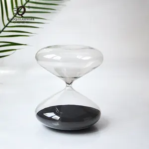 Reloj de arena de cristal redondo plano reloj de arena temporizador 30 minutos decoración del hogar al por mayor