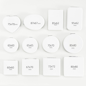 Özel Logo beyaz çift taraflı PU deri makyaj cep küçük taşınabilir güzellik aynası ile kadınlar için deri kılıf - Product Image 1