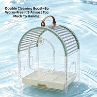 Cage à oiseaux moyenne portable en promotion, transporteur de perroquet moderne de luxe avec plateau en plastique respirant