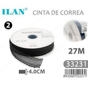 Nastro in Tessuto ILAN 4.0Cm 27M Nero Madrid Parigi Londra Tokyo Milano - Product Image 3