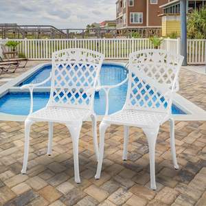 Juego de Sillas de Jardín Phoenix Withniture de Aluminio Fundido Resistente para 2 Personas, con Reposabrazos, para Asientos de <span class=keywords><strong>Bistro</strong></span> al Aire Libre - Product Image 6