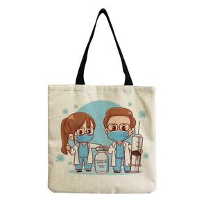Nurse Canvas Tote Bag Cosmetic Bag <b>Large</b> Capacity Shopping Bags Shoulder <b>Handbag</b> Eco Girl <b>Handbags</b> - Product Image 3