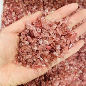 Commercio all'ingrosso di alta qualità naturale rosso fragola quarzo trucioli di cristallo di quarzo Reiki di guarigione ghiaia per la decorazione della stanza - Product Image 6