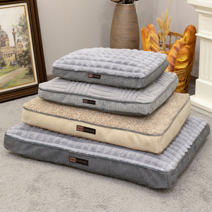 เตียงสุนัขปรับแต่งขนาดใหญ่สำหรับฤดูหนาวเตียงสัตว์เลี้ยงทำจากผ้าฝ้ายระบายอากาศได้พร้อมโซฟาลายสัตว์ทันสมัย - Product Image 1