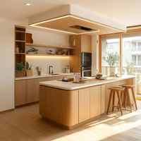 Meuble de rangement moderne sur mesure, unité de cuisine multifonctionnelle avec compartiment de rangement ouvert haut, personnalisé pour entrepreneur en aménagement intérieur