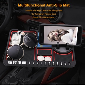 Tapis antidérapant multifonctionnel pour voiture, support de téléphone auto, antidérapant, adhésif, support de téléphone antidérapant pour tableau de bord, tapis de tableau de bord en silicone pour voiture - Product Image 2