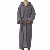 Peignoir de bain de luxe en coton gaufré absorbant avec capuche, pour hôtel et spa, unisexe, longueur mi-mollet, sur mesure, durable