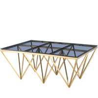 Table basse en verre trempé noir pour salon