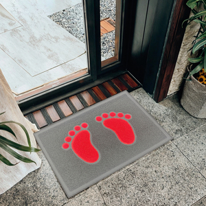 Chống Trượt Không Thấm Nước Hiện Đại Có Thể Giặt Vòng Lặp Đống Jacquard Tùy Chỉnh Logo Dập Nổi Ngoài Trời Lối Vào Cửa Thảm 9Mm Dày PVC Bọt - Product Image 4